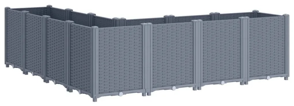 vidaXL Ζαρντινιέρα Κήπου Μπλε Γκρι 160x160x53 εκ. Πολυπροπυλένιο