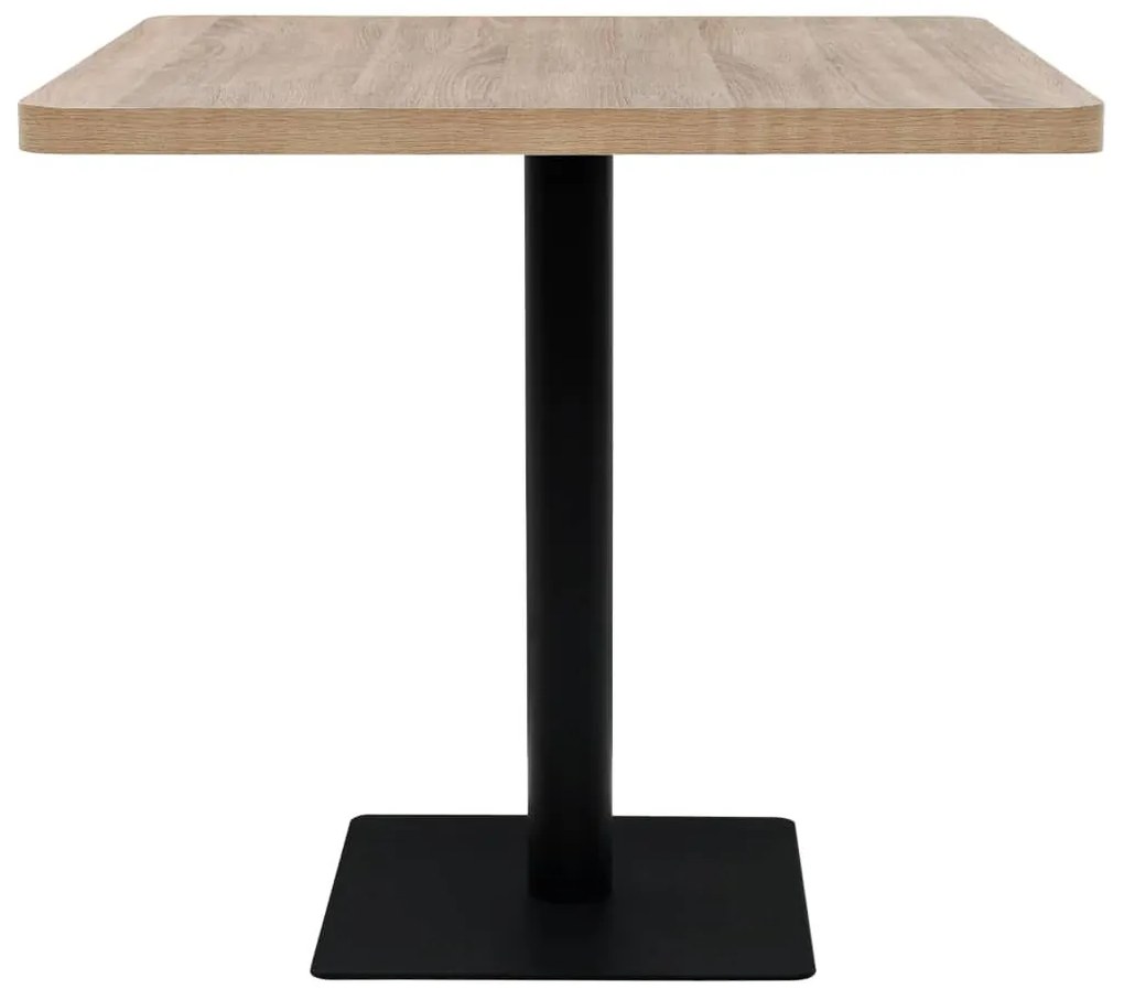 Τραπέζι Bistro Τετράγωνο Χρώμα Δρυός 80x80x75 εκ. MDF/Ατσάλι - Μπεζ