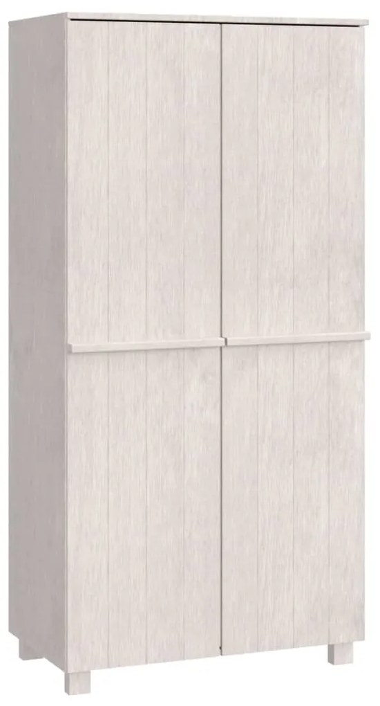 vidaXL Ντουλάπα HAMAR Λευκό 89 x 50 x 180 εκ. από Μασίφ Ξύλο Πεύκου