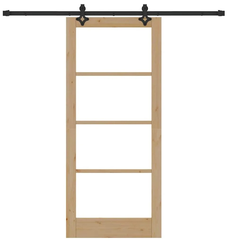 vidaXL Συρόμενη Πόρτα ORKDAL Καφέ 86 x 198.5 cm Ξύλο και μέταλλο
