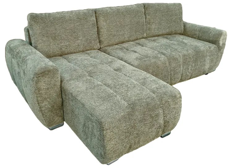 Γωνιακός καναπές-κρεβάτι δεξιά γωνία Vivad pakoworld ύφασμα σε μέντα απόχρωση 275x164x91εκ