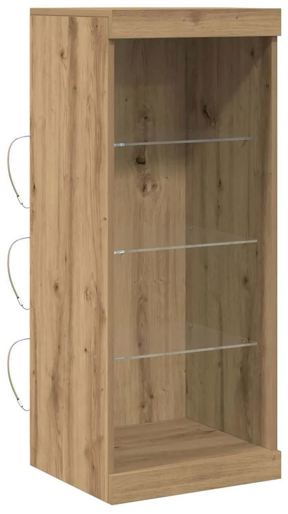 vidaXL Πλευρικό Τραπέζι LED Artisan Oak 41 x 37 x 100 εκ