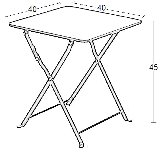 ALMA 40X40X45ΕΚ. ΜΑΥΡΟ ΤΡΑΠΕΖΙ ΜΕΤΑΛΛΙΚΟ ΠΤΥΣ/ΝΟ