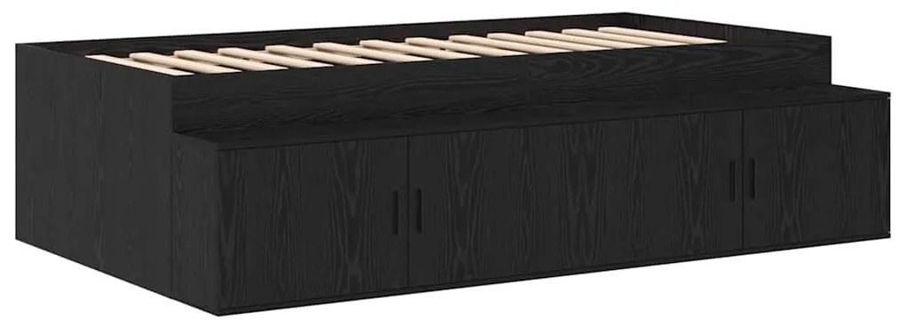 vidaXL Κρεβάτι με αποθηκευτικό χώρο Μαύρη δρυς 234 x 118 x 53.5 εκ.