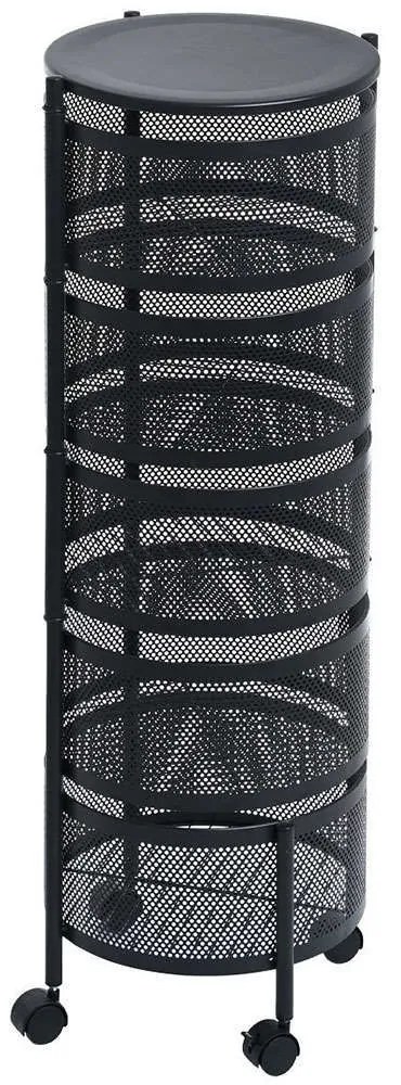 Μανάβης Τρόλεϊ 01-21245 30x30x90cm Black Estia Μέταλλο