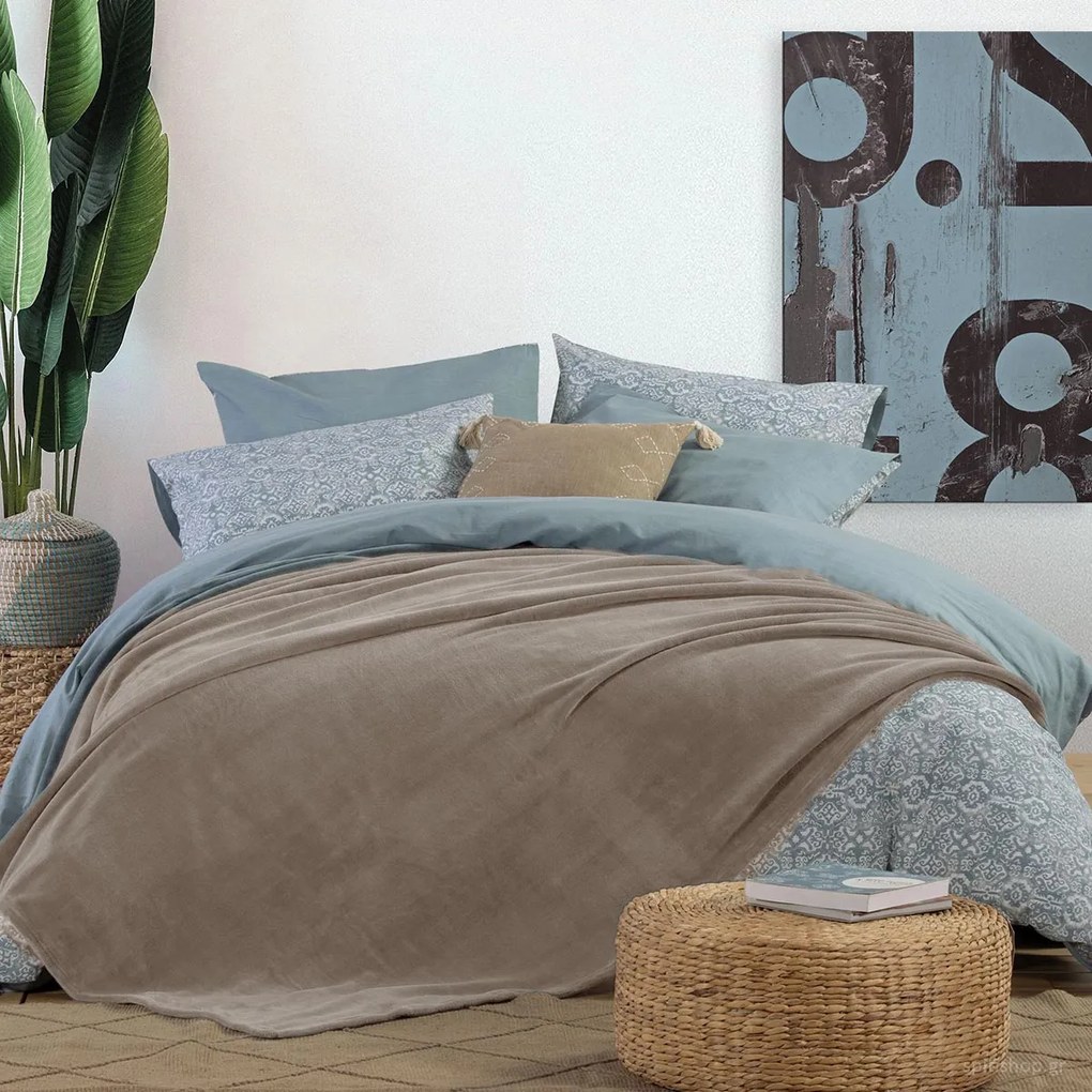 Κουβέρτα Fleece Υπέρδιπλη (220x240) Nef-Nef Homeware Cosy Beige