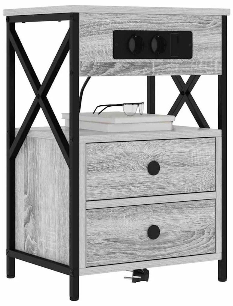 vidaXL Κομοδίνο Γκρι sonoma 40 x 31 x 60 εκ. Επεξεργασμένο ξύλο