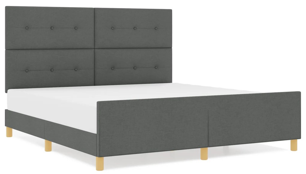 vidaXL Κρεβάτι Σκελετός Σκούρο Γκρι 180x200 εκ Υφασμάτινο