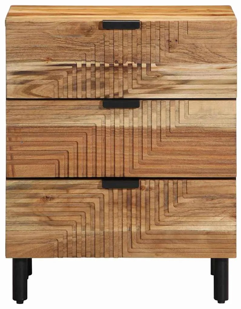 vidaXL Κομοδίνο με συρτάρι Καφέ 50 x 33 x 62 εκ. Μασίφ ξύλο ακακίας