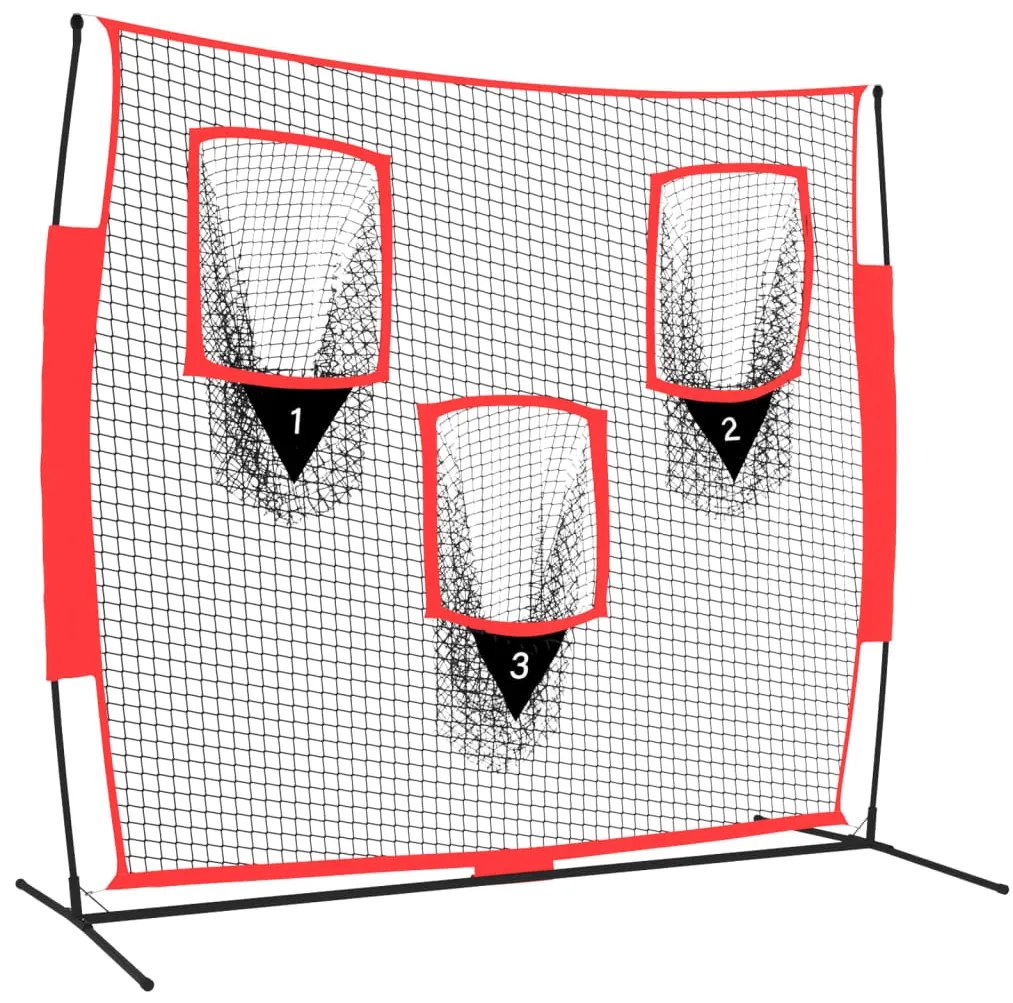vidaXL Φορητό Δίχτυ Μπέιζμπολ Μαύρο/Κόκκινο 183x105x183 εκ Πολυεστέρας