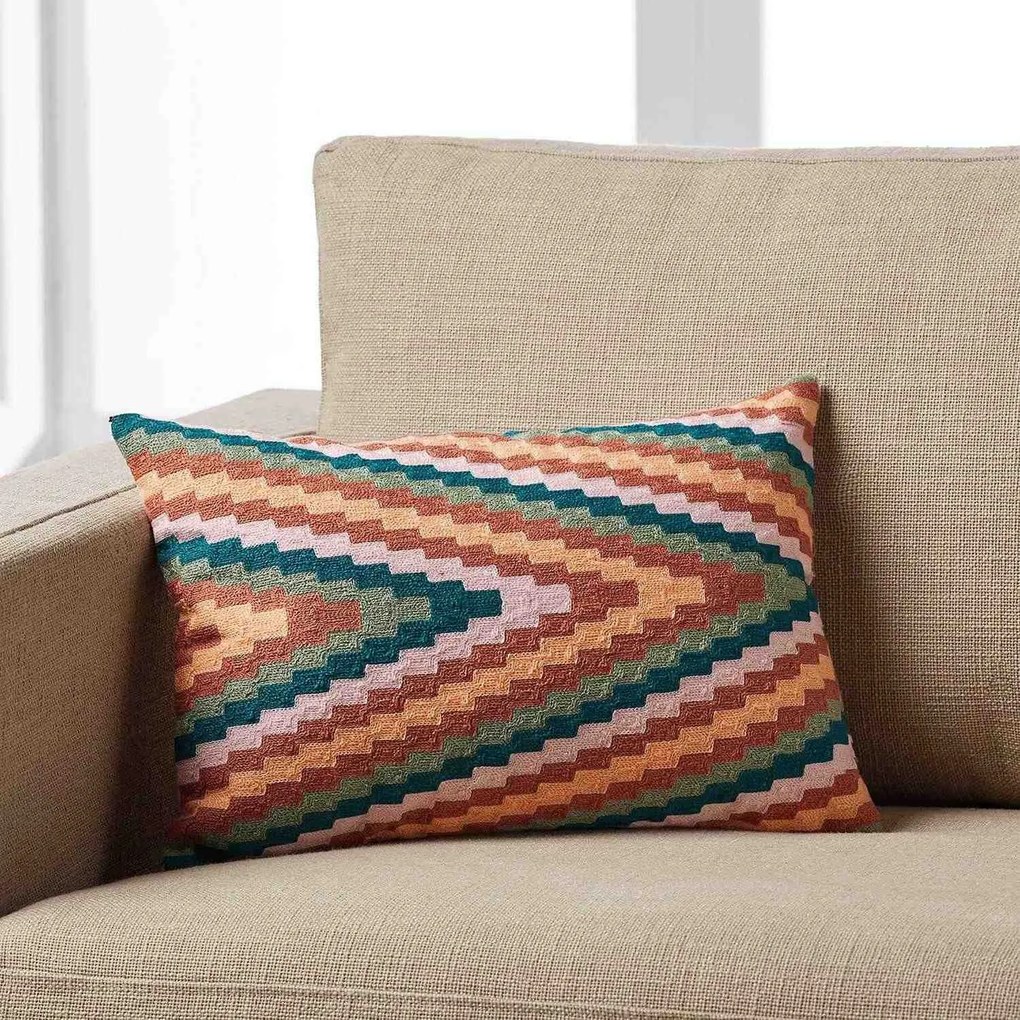 Μαξιλαροθήκη Rainbow 527 Κεντημένη  Multi Gofis Home 30Χ45 30x45cm Cotton-Polyester
