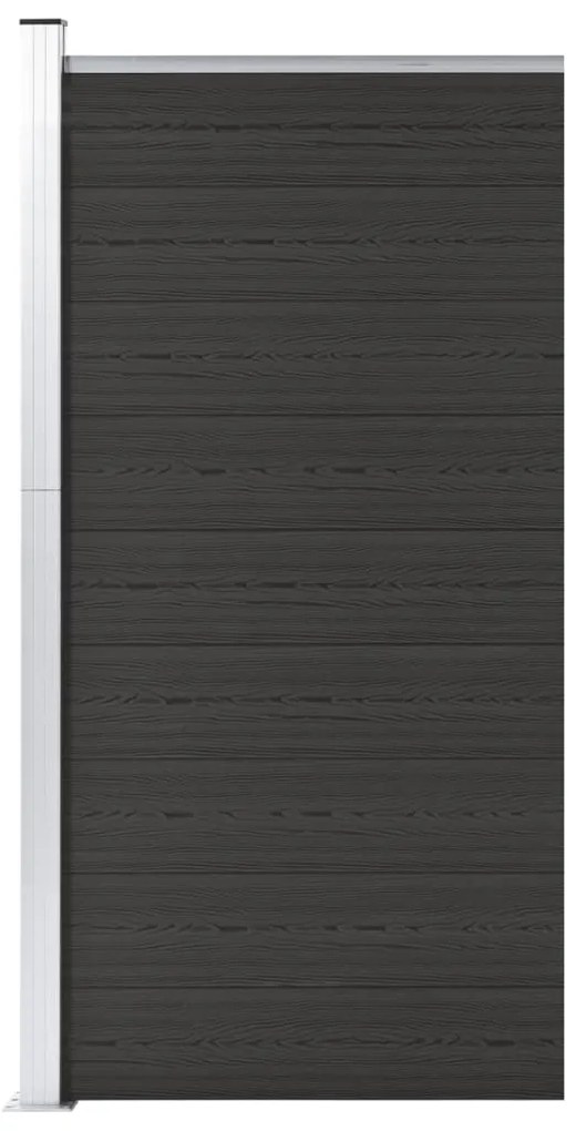 vidaXL Πάνελ Περίφραξης Μαύρο 95 x 186 εκ. από WPC