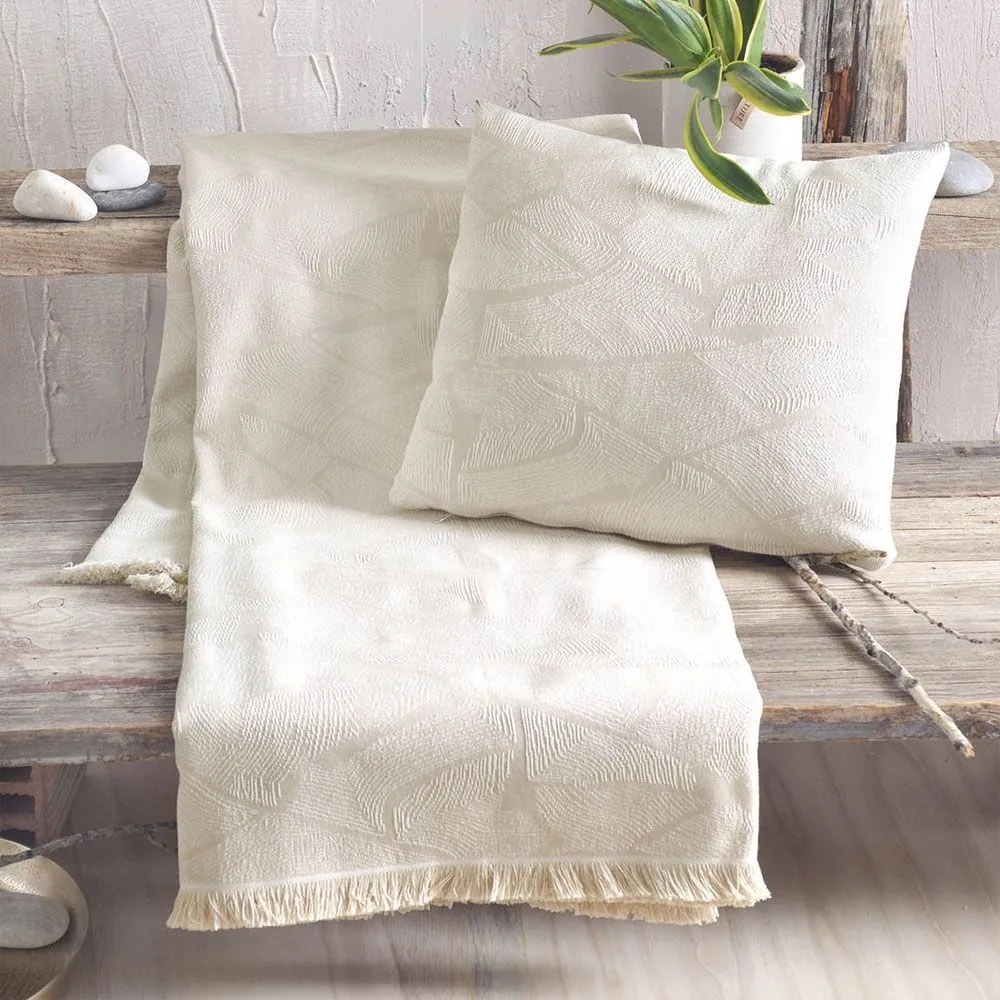 Ριχτάρι Casa Ecru Ρυθμός Τετραθέσιο 180x330cm Cotton-Polyester