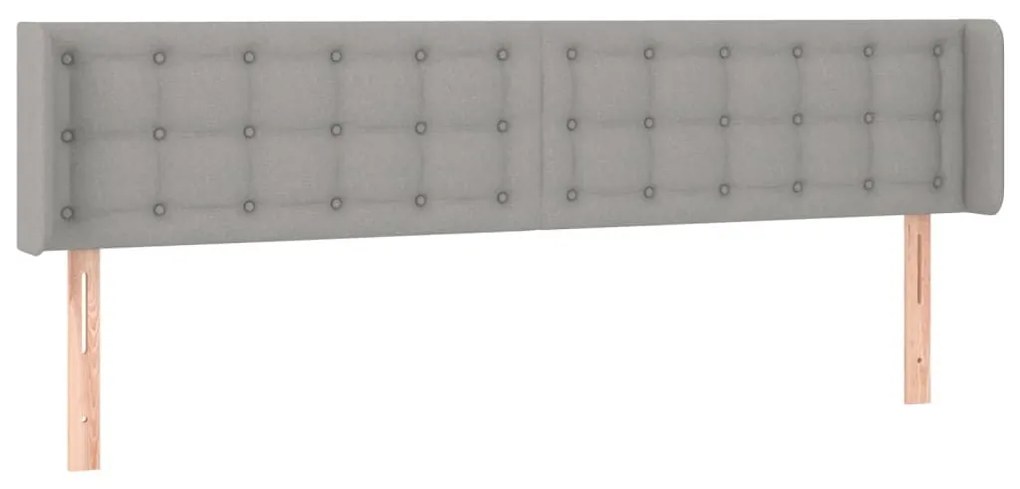Κεφαλάρι Κρεβατιού LED Ανοιχτό Γκρι 163x16x78/88 εκ. Υφασμάτινο - Γκρι