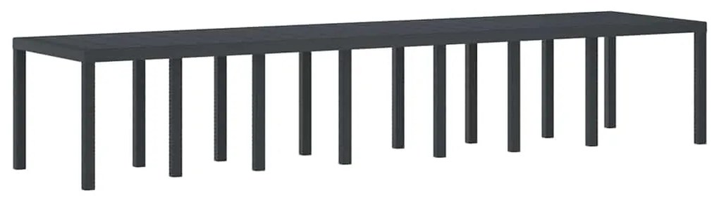 vidaXL Τραπέζι Κήπου Ανθρακί 400 x 100 x 73 εκ. συνθετικό ρατάν