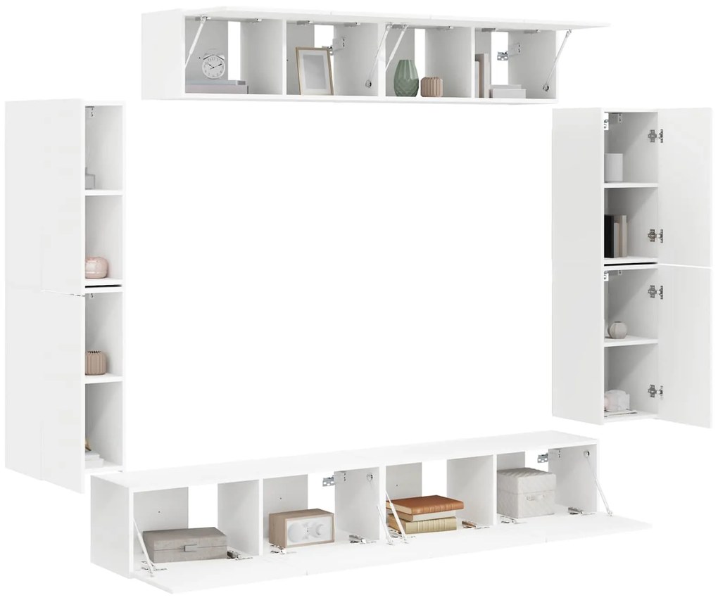 vidaXL Ντουλάπι TV 4 pcs Λευκό