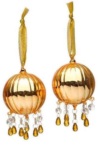 JΚ Home Décor - Μπάλα Γυάλινη Χρυσή S/2 8cm