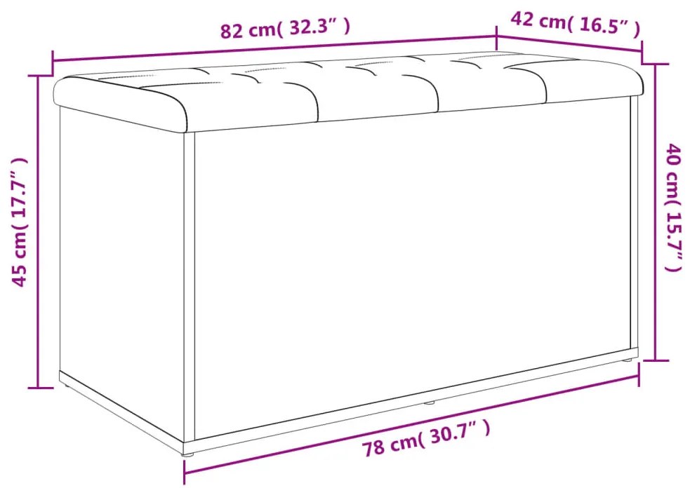 Παγκάκι Αποθήκευσης Γκρι Σκυροδεμ. 82x42x45 εκ. Επεξεργ. Ξύλο - Γκρι