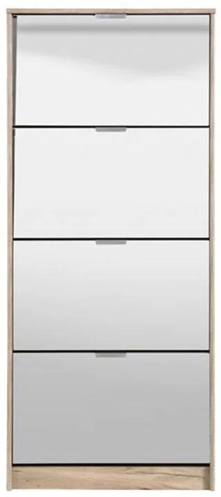 Παπουτσοθήκη Hugo 24 με Καθρέπτη Γκρί Δρύς 67x28x155 εκ. 67x28x155 εκ.