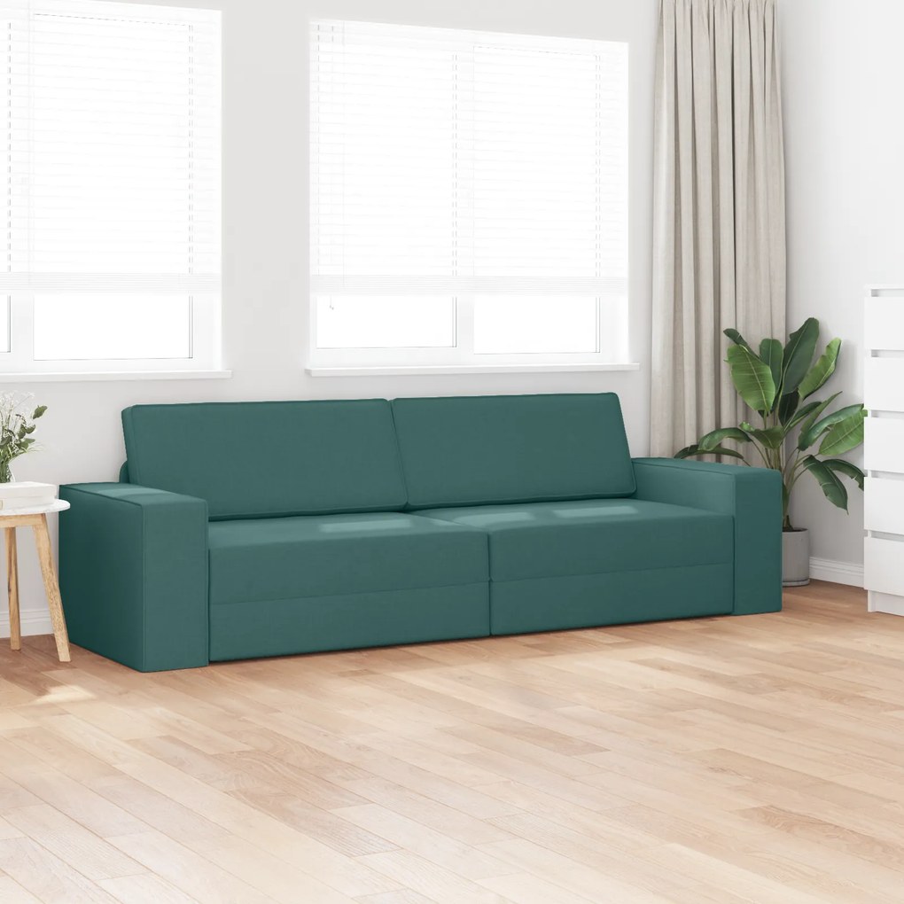 vidaXL Καναπές Κρεβάτι 2 σε 1 Σκούρος Πράσινος 245x150x60.5 εκ Υφάσματος
