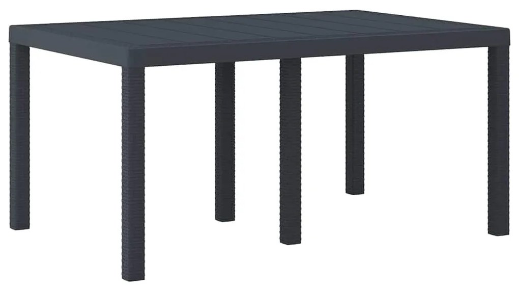 vidaXL Τραπέζι Κήπου Ανθρακί 150x100x73 εκ. Πολυ Ρατάν