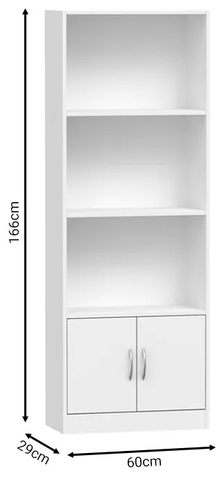 Βιβλιοθήκη Negan pakoworld λευκό μελαμίνης 60x29x166εκ - 248-000016