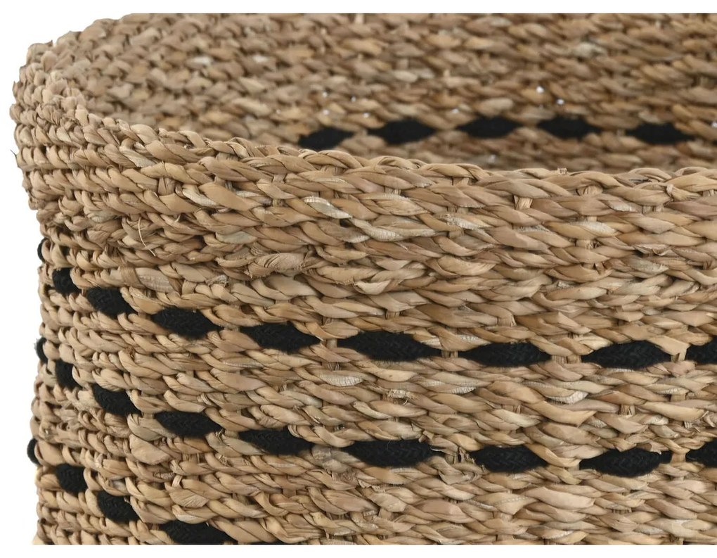 Διακοσμητικό Καλάθι Home ESPRIT Μαύρο Φυσικό Γιούτα Θαλασσινό γρασίδι (3 Τεμάχια)