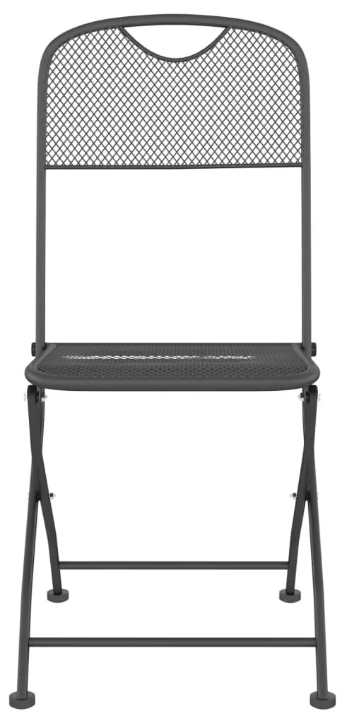 vidaXL Σετ Τραπεζαρίας Κήπου 7 Τεμαχίων Ανθρακί από Μεταλλικό Πλέγμα