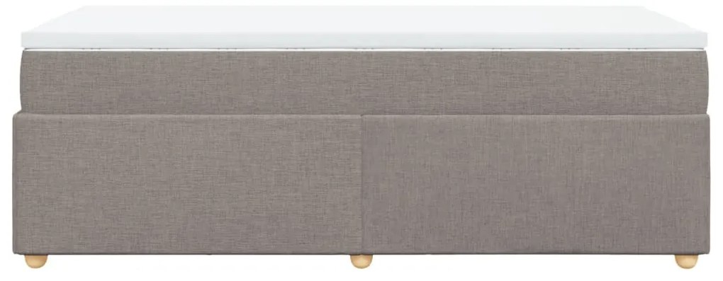 Κρεβάτι Boxspring με Στρώμα Taupe 90x200 εκ. Υφασμάτινο - Μπεζ-Γκρι