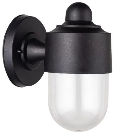 Απλίκα Φωτιστικό Τοίχου Ε27 IP44 Φ9,7 PC Lumen-9-921-Μαύρο 9-921
