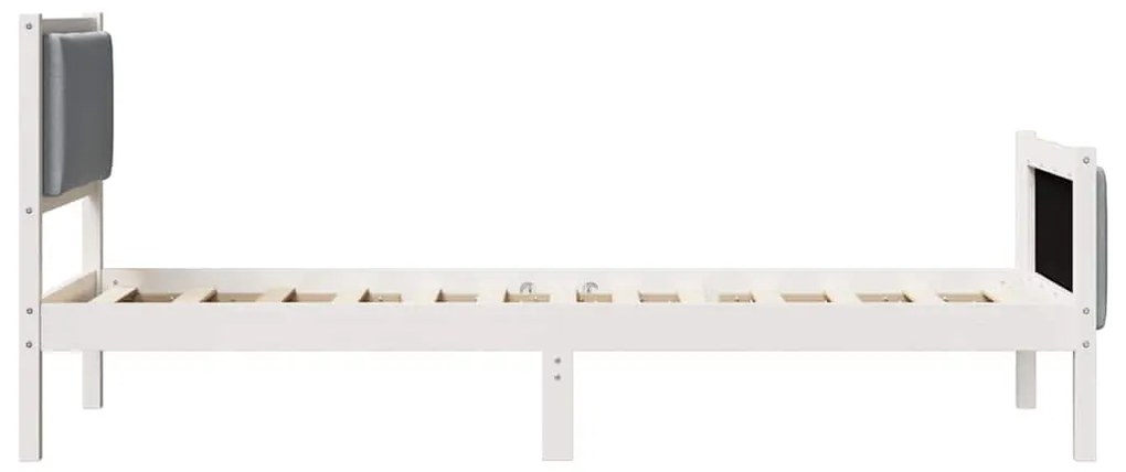 vidaXL Σκελετός Κρεβατιού με κεφαλάρι Ανοιχτό γκρι 75 x 190 cm ύφασμα