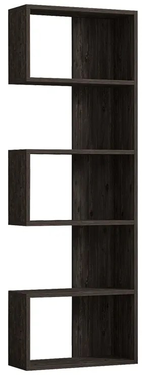 Βιβλιοθήκη Cascade pakoworld σε σκούρο καρυδί απόχρωση 51.8x22x150εκ