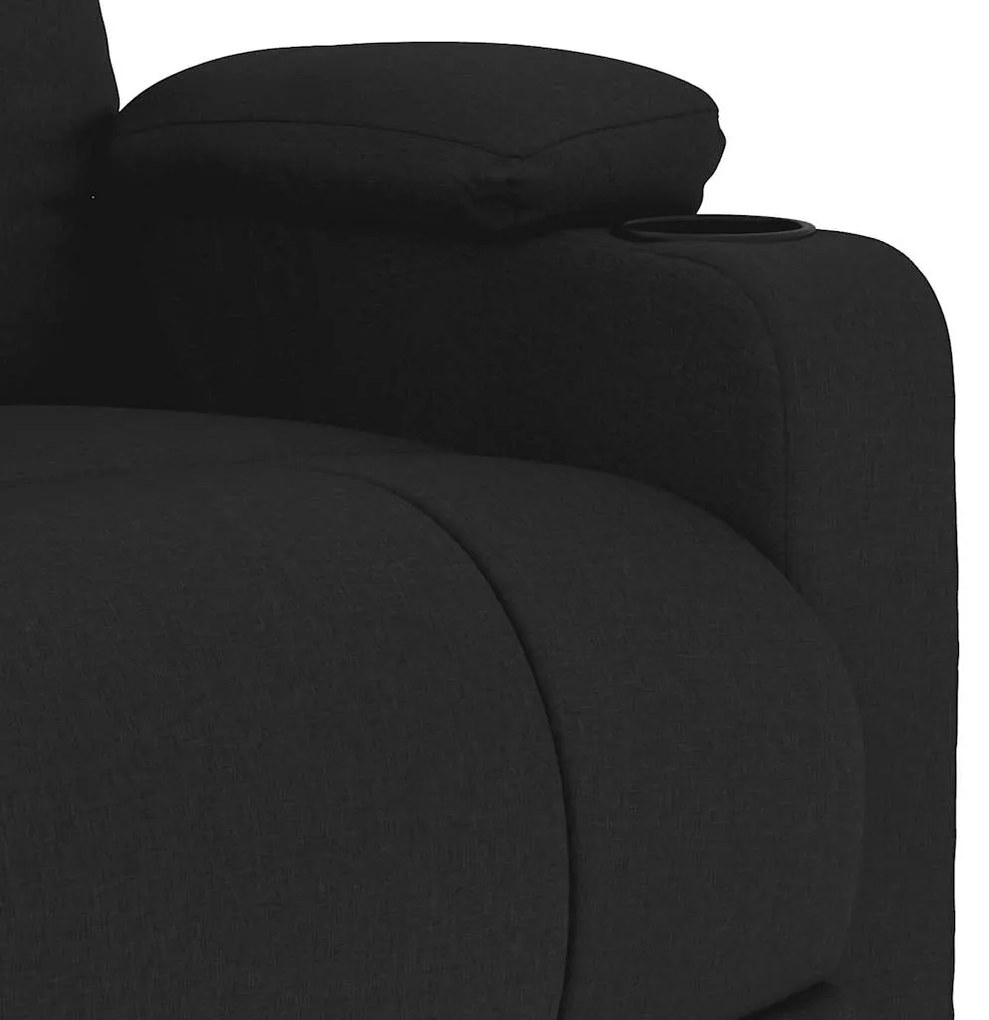 vidaXL Πολυθρόνα Μασάζ Μαύρη Υφασμάτινη