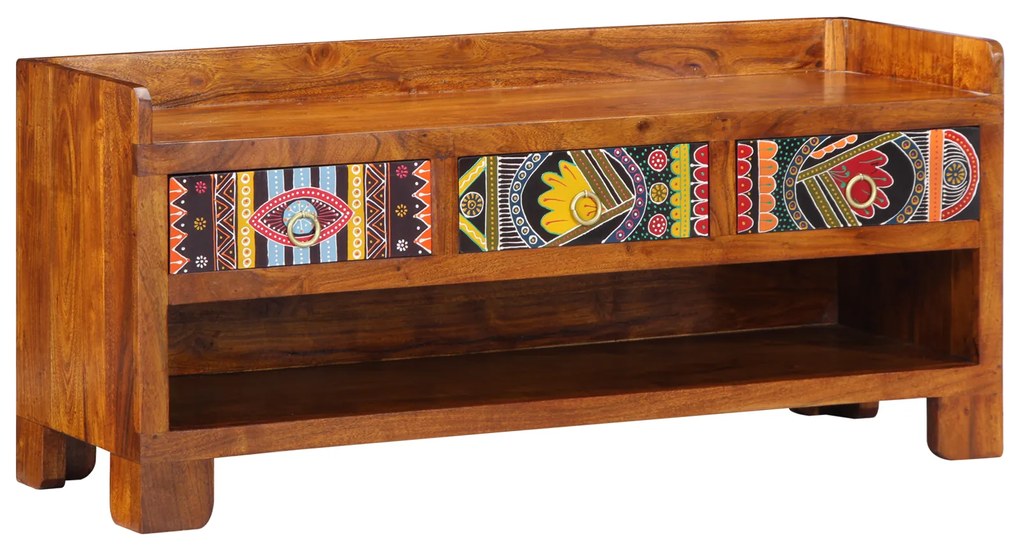 vidaXL Παγκάκι παπουτσιών 100x35x45 εκ από μασίφ ξύλο Ακακίας