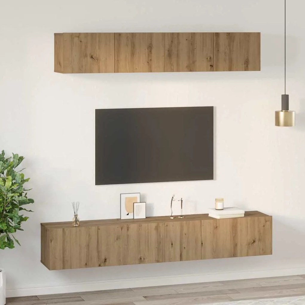 vidaXL Σετ επίπλου τηλεόρασης 5 pcs artisan δρυς Μέγεθος: Μεσαίο