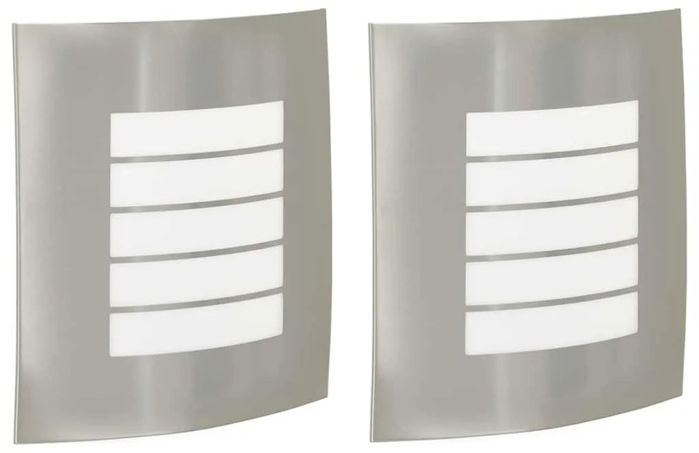vidaXL Εξωτερικά Φωτιστικά Τοίχου 2 pcs Ασημί 23.5 x 10.5 x 26 εκ
