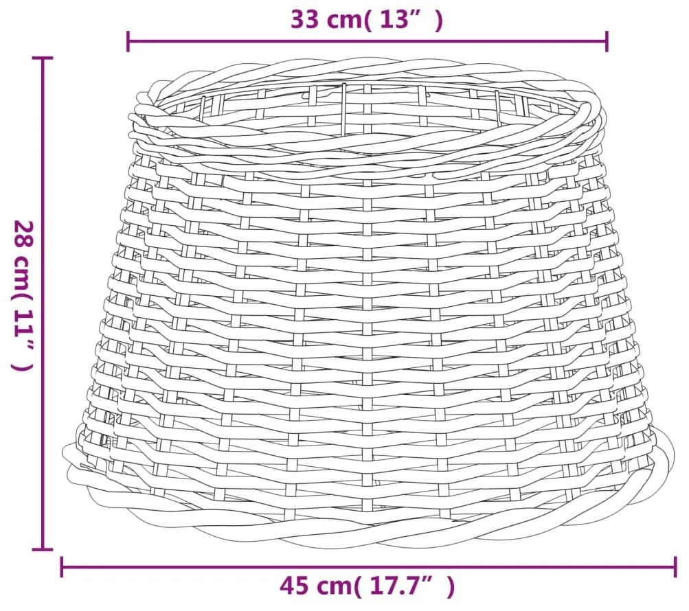 vidaXL Καπέλο Φωτιστικού Λευκό Ø45x28 εκ. από Wicker