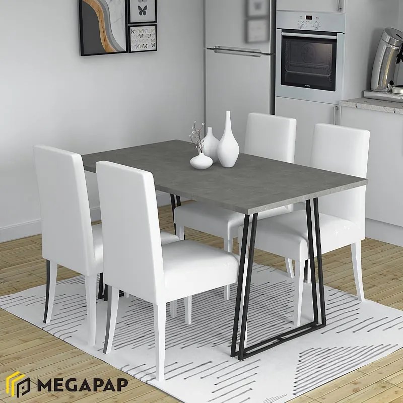 ΤΡΑΠΕΖΙ GABLE MEGAPAP ΧΡΩΜΑ ΓΚΡΙ ΣΚΥΡΟΔΕΜΑΤΟΣ 140X80X76ΕΚ.