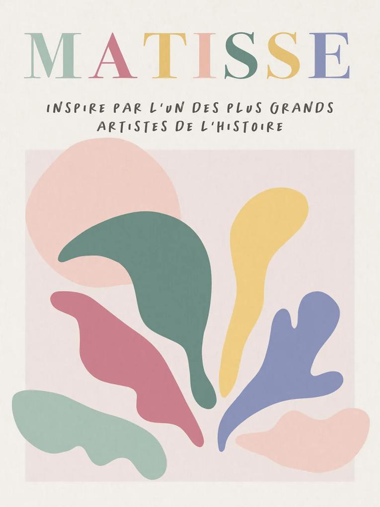 Εκτύπωση έργου τέχνης Danish Pastel Cut Out Abstract Pattern (1/3) - Henri Matisse Inspiré, (30 x 40 cm)
