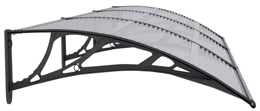 vidaXL Στέγαστρο Πόρτας Μαύρο & Διαφανές 300 x 80 εκ από Πολυκαρβονικό