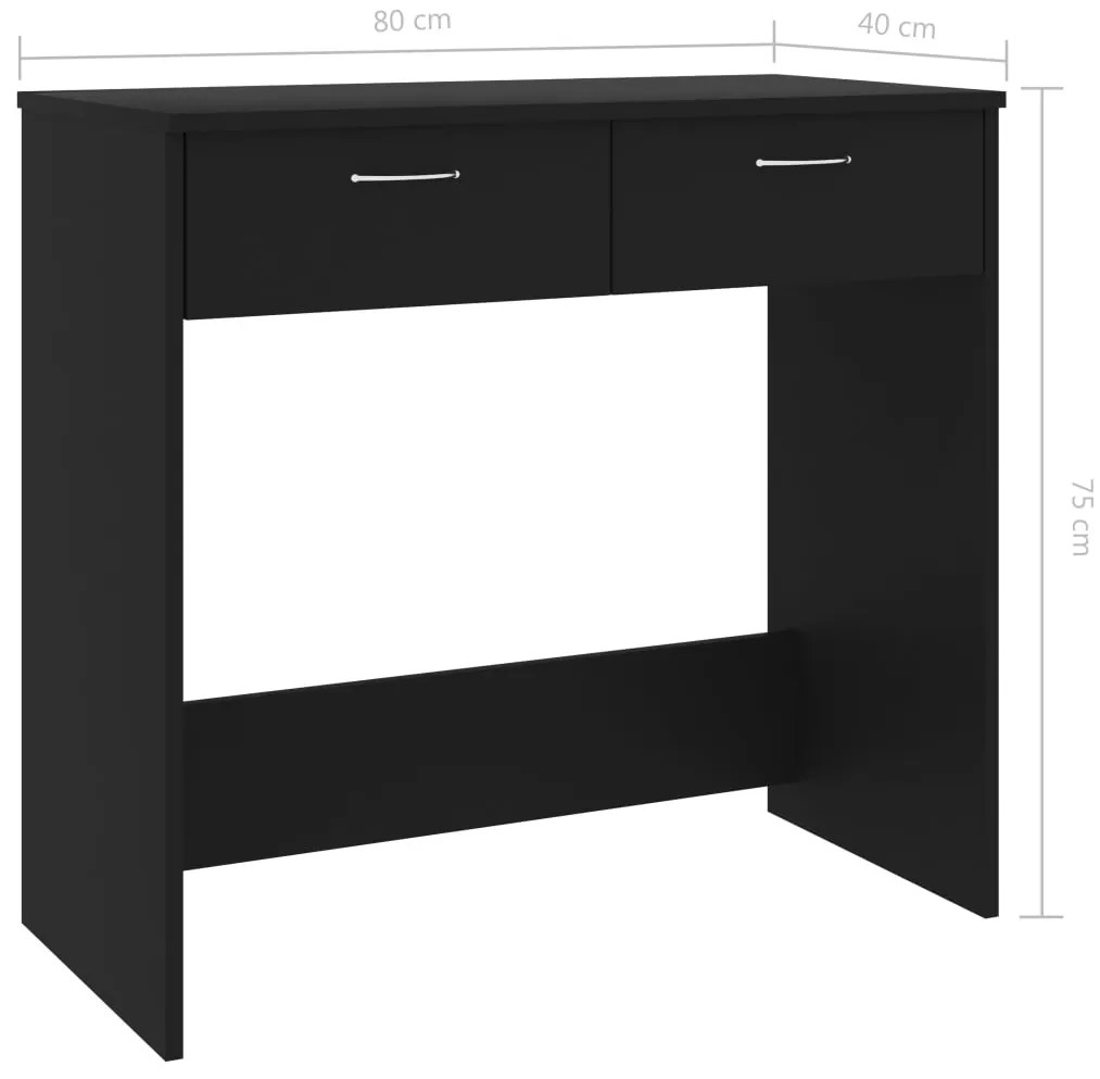 vidaXL Γραφείο Μαύρο 80 x 40 x 75 εκ. από Επεξ. Ξύλο