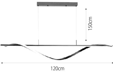 Κρεμαστό φωτιστικό LED 40W 3CCT (by switch on base) σε μαύρο χρώμα D:120cm (6084-BL) - 21W - 50W - 6084-BL