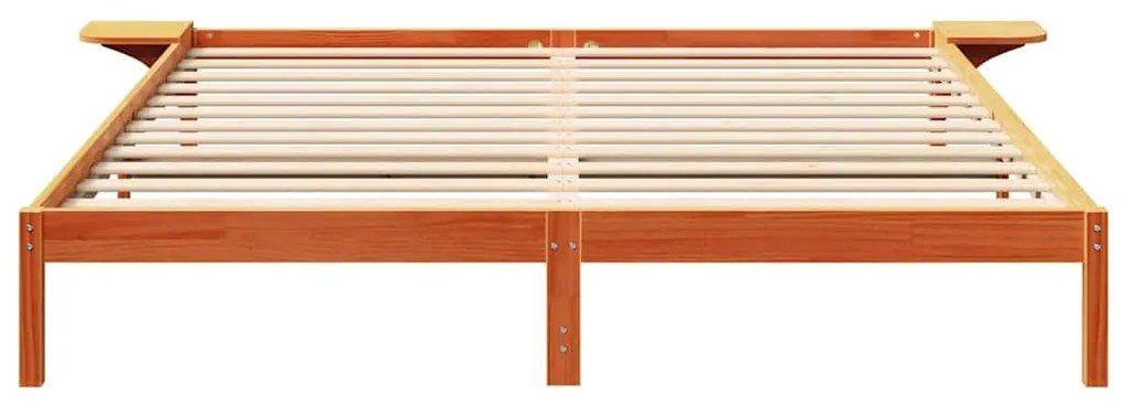 vidaXL Πλαίσιο κρεβατιού με κομοδίνα Καφέ 200 x 200 cm Καφέ κεριού