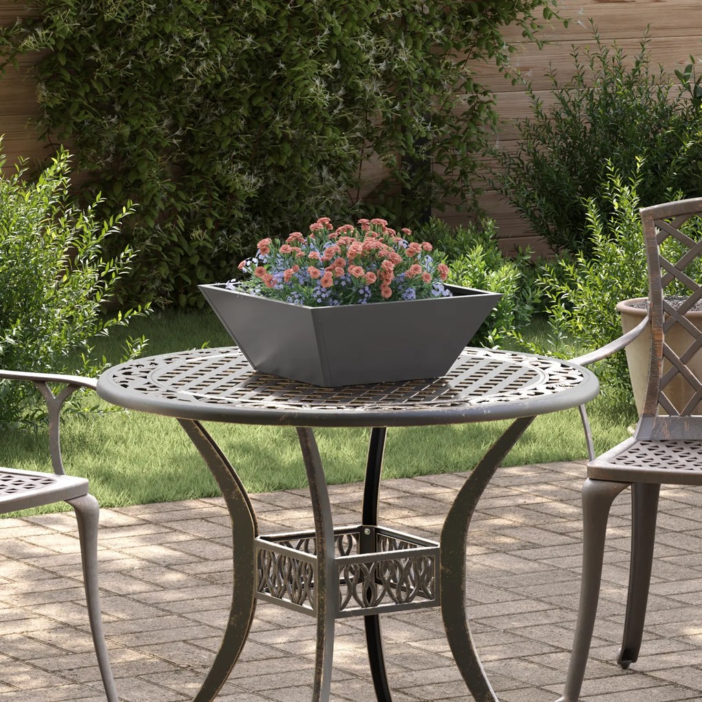 vidaXL Μεταλλική Γλάστρα Μαύρη Μέταλλο 40 x 40 x 15 cm Γλάστρες
