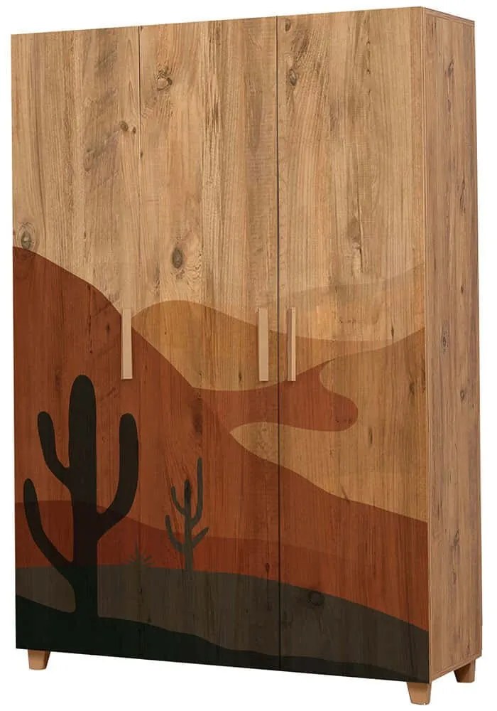Ντουλάπα Τρίφυλλη Leva Hedera Desert 863SPH4231 120x48x189cm Multi Τρίφυλλη