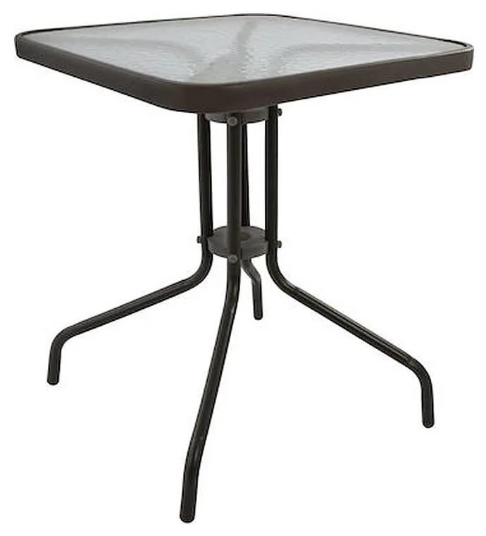 Τραπέζι BALENO Γκρι/Διάφανο Μέταλλο/Γυαλί 60x60x70cm