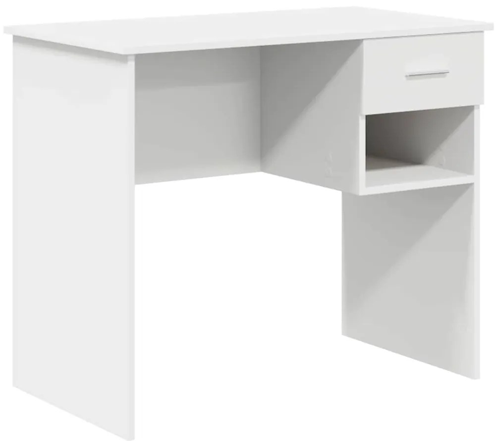 vidaXL Γραφείο με συρτάρι Λευκό 90 x 49.5 x 75 εκ. Επεξεργασμένο ξύλο