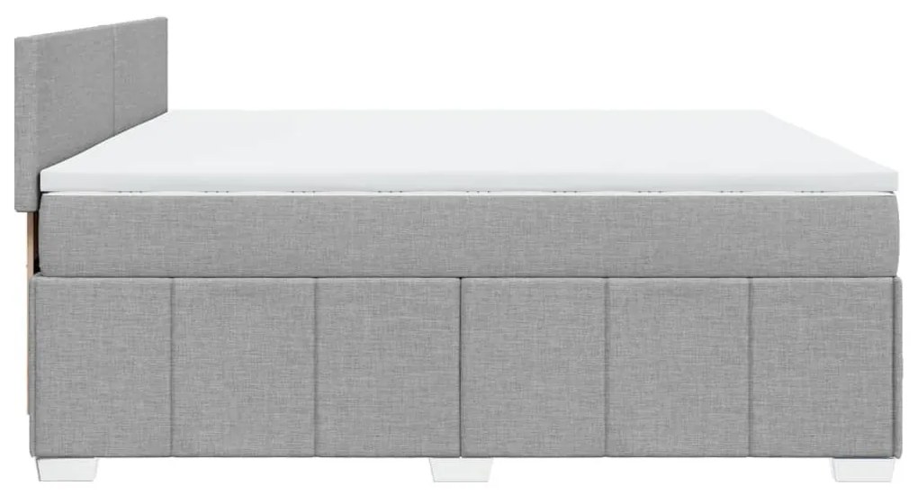 Κρεβάτι Boxspring με Στρώμα Ανοιχτό Γκρι 180x200 εκ. Υφασμάτινο - Γκρι