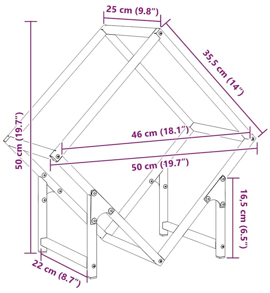 Ράφι για καυσόξυλα 50x25x50 εκ. Ατσάλι ψυχρής έλασης - Πράσινο