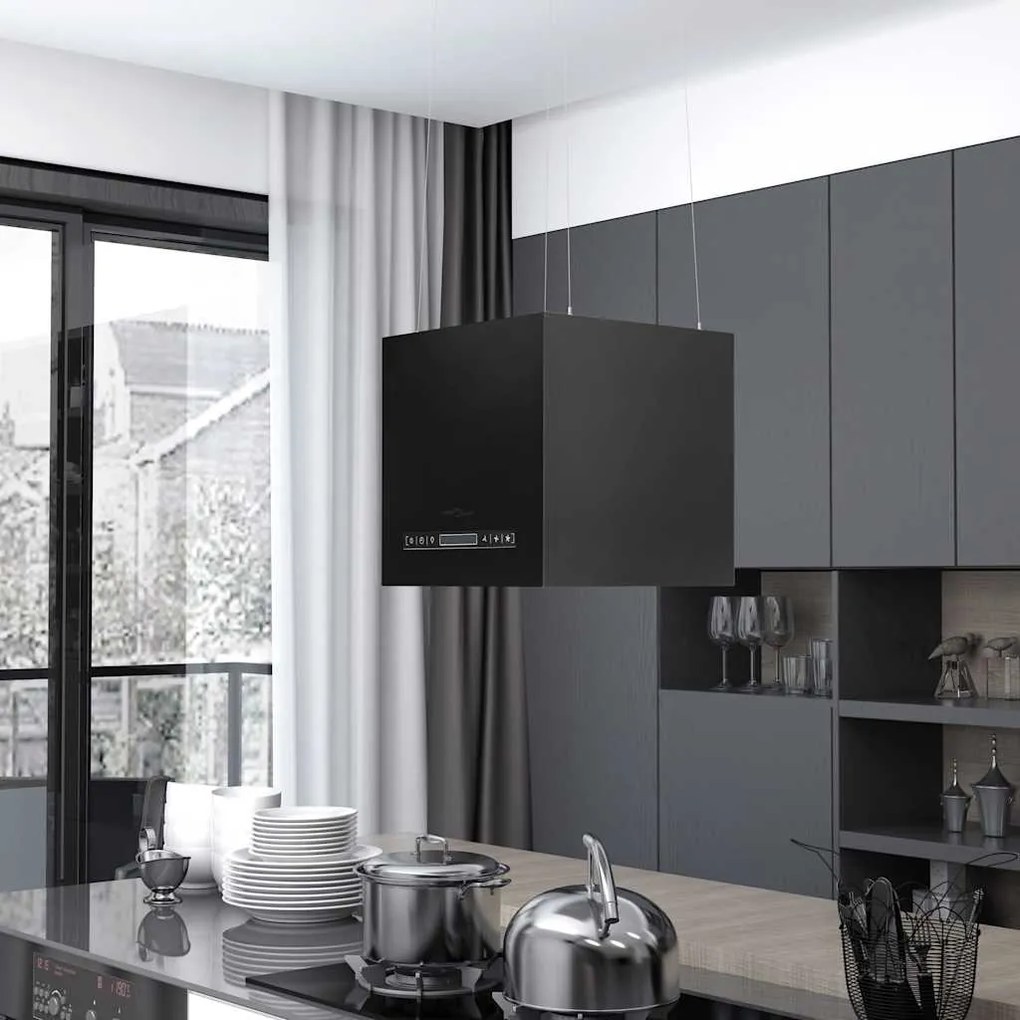 vidaXL Απορροφητήρας Νησίδα Κρεμαστός Αφής με LCD 37 εκ. Ατσάλινος